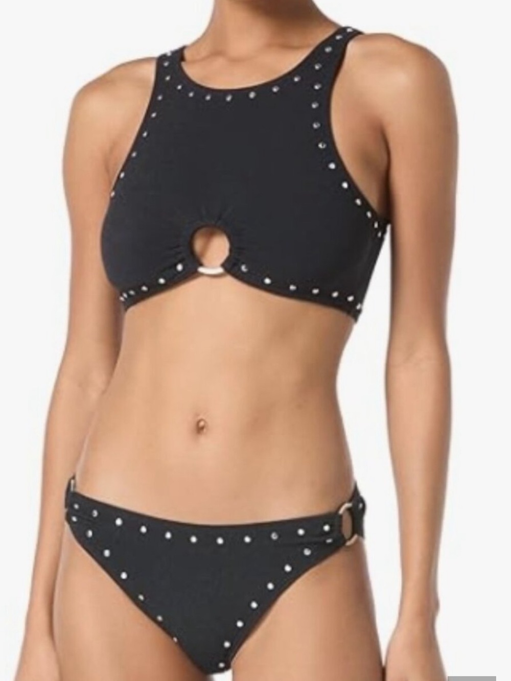 Michael Kors NWT Black Studded High-Neck SEXY Two-Piece Bikini